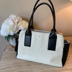 Kate Spade Tassel Tote - black and cream